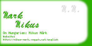 mark mikus business card